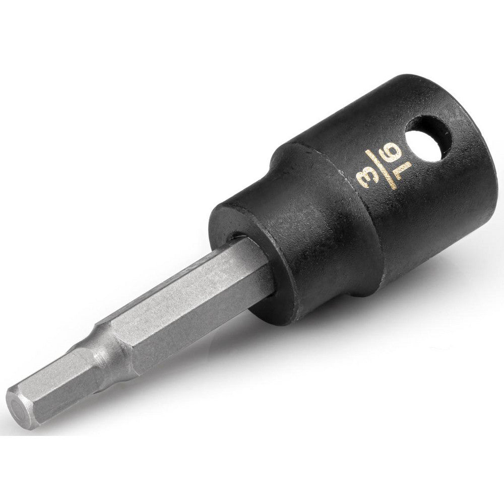 Tekton SIB12203 Impact Hex & Torx Bit Sockets Drive Size (Inch) 3/8 Hex Size (Inch) 3/16 Bit Length (Decimal Inch) 1.16 Overall Length (Decimal Inch) 2.2200 Material Steel Finish Manganese Phosphate