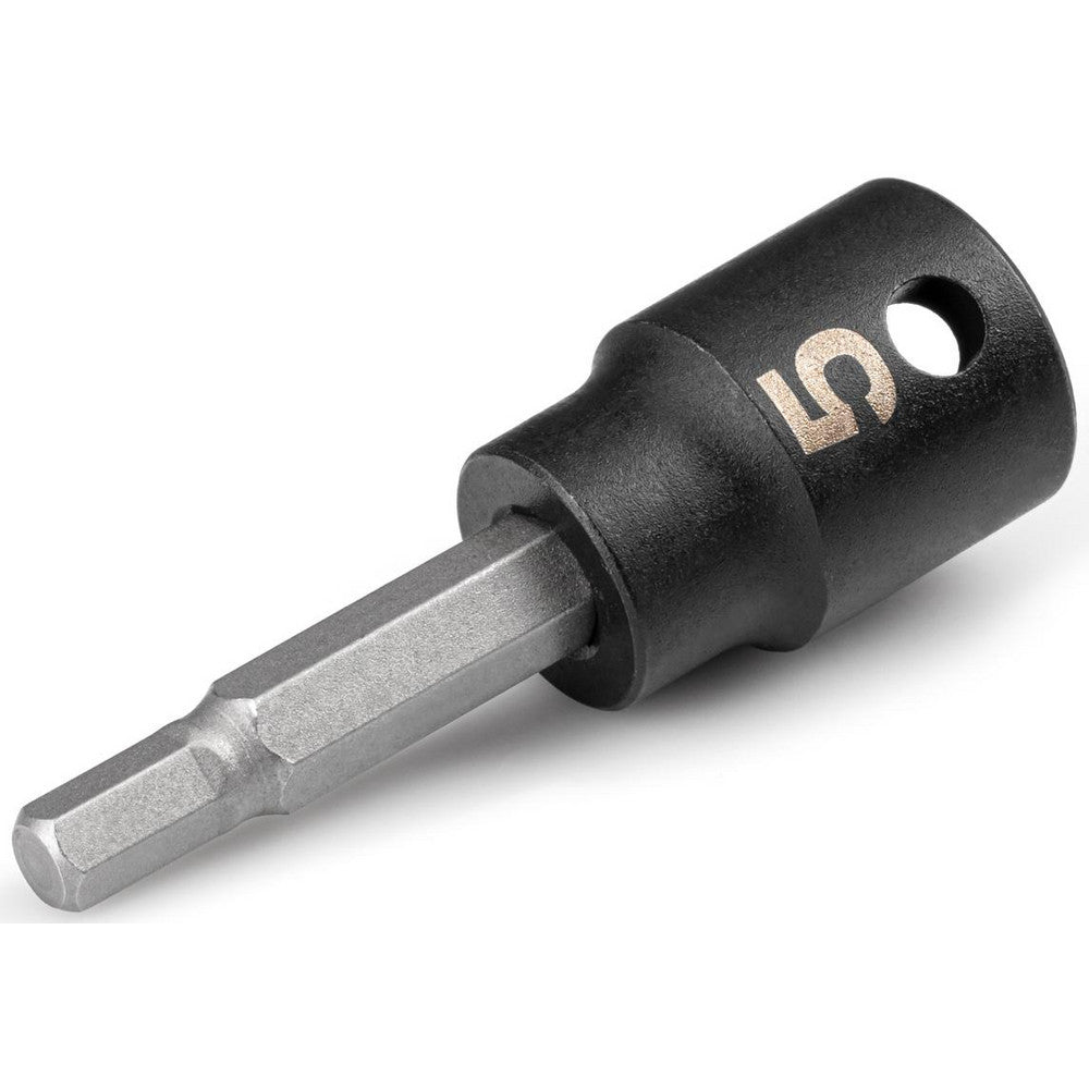 Tekton SIB13204 Impact Hex & Torx Bit Sockets Drive Size (Inch) 3/8 Hex Size (mm) 5.000 Bit Length (Decimal Inch) 1.16 Overall Length (Decimal Inch) 2.2200 Material Steel Finish Manganese Phosphate