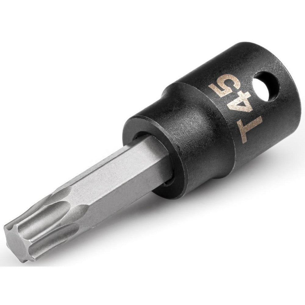 Tekton SIB14245 Impact Hex & Torx Bit Sockets Drive Size (Inch) 3/8 Torx Size T45 Bit Length (Decimal Inch) 1.16 Overall Length 2.22in Overall Length (Inch) 2-1/4 Material Steel