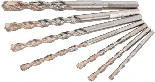 DeWALT DW5207 Drill Bit Set Hammer Drill Bits, 7 Pc, 0 °, Carbide Tipped