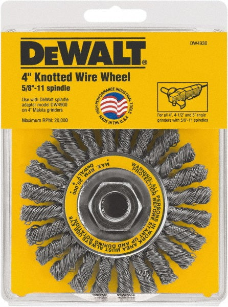 DeWALT DW4930 Wheel Brush 4" Wheel Dia, Knotted