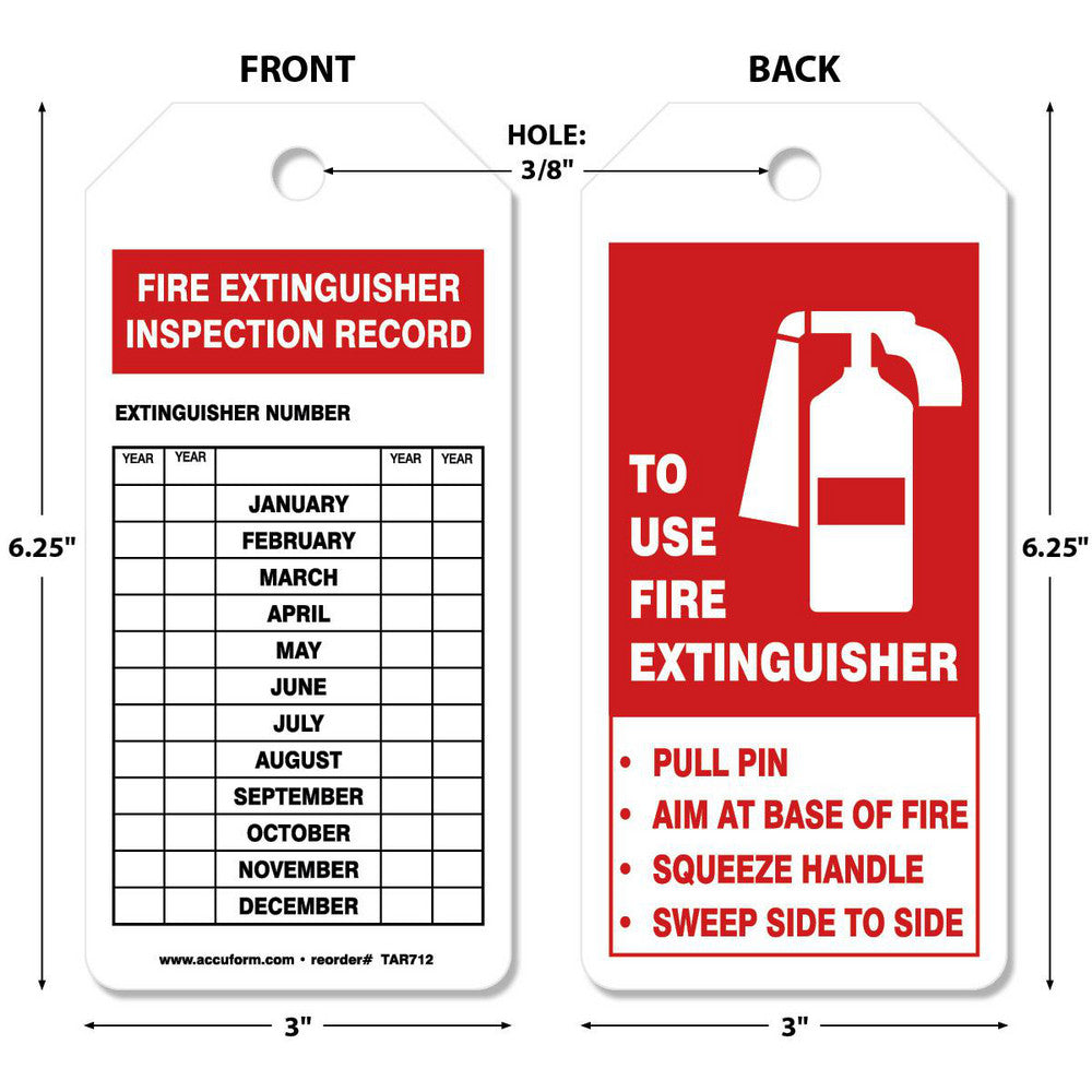 AccuformNMC TAR712 Inspection Tag Rectangle, 6-1/4" High, Synthetic Paper, "Blank"