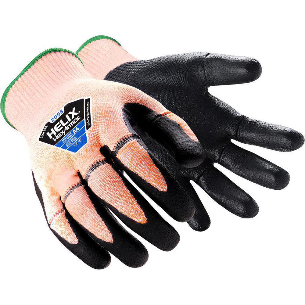 HexArmor 2058-M (8) Cut, Puncture & Abrasion-Resistant Gloves Helix Helix, Size Medium, ANSI Cut A4, ANSI Puncture 4, Polyurethane, HPPE Blend