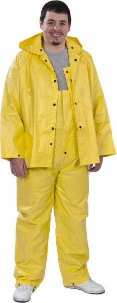 MCR Safety 3003L Rain Suit with Pants Size Large, Non-Hazardous Protection, Yellow, Nylon & PVC