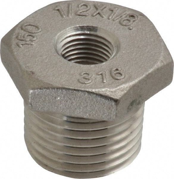 Merit Brass K614-0802 Pipe Bushing 1/2 x 1/8", 316 Stainless Steel