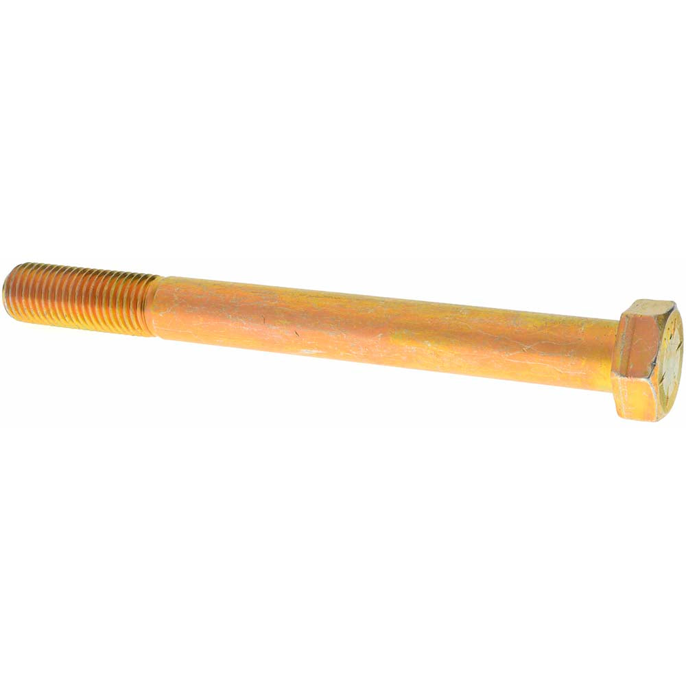 Value Collection 39211 Hex Head Cap Screw 7/8-9 x 9", Grade 8 Steel, Zinc Yellow Dichromate Finish