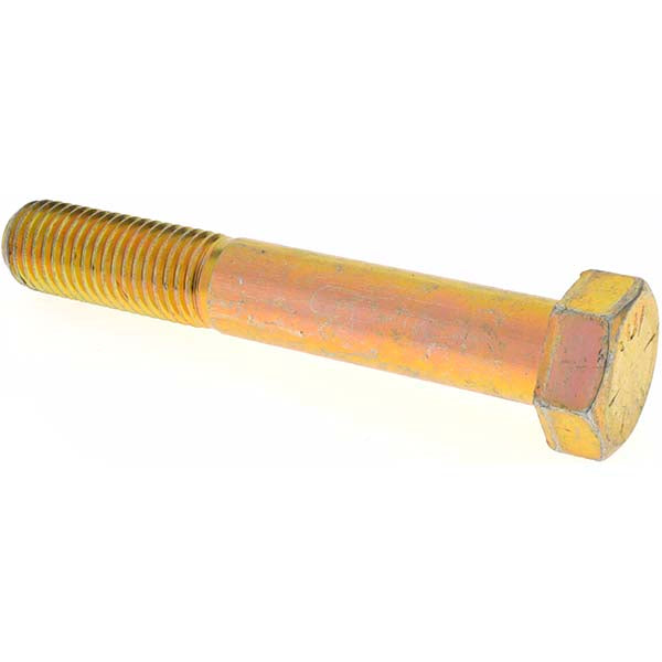 Value Collection 39204 Hex Head Cap Screw 7/8-9 x 5-1/2", Grade 8 Steel, Zinc Yellow Dichromate Finish