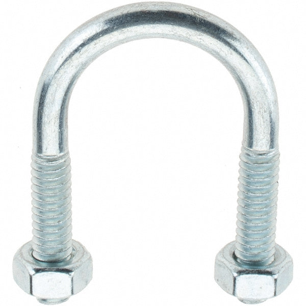Value Collection 38753 Round U-Bolt Without Mount Plate, 1/4-20 UNC, 1" Thread Length, for 1/2" Pipe, Steel