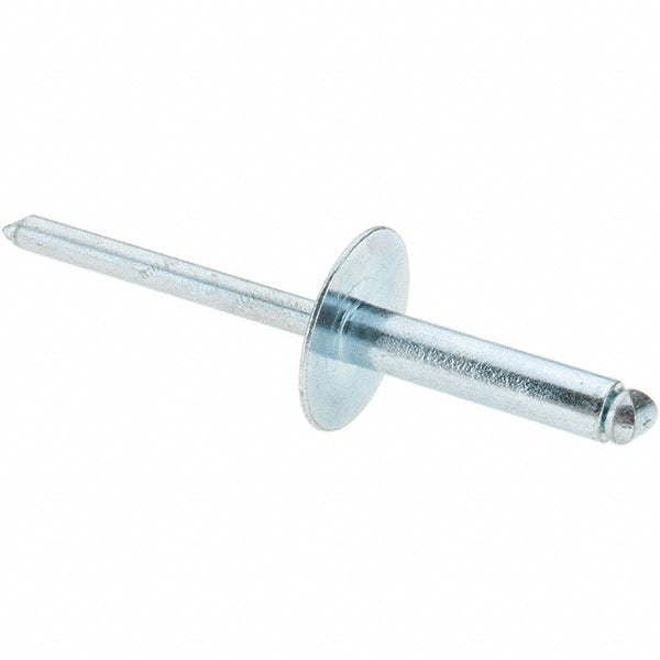 Value Collection 34177 Open End Blind Rivet Size 610, Large Flange Dome Head, Steel Body, Steel Mandrel