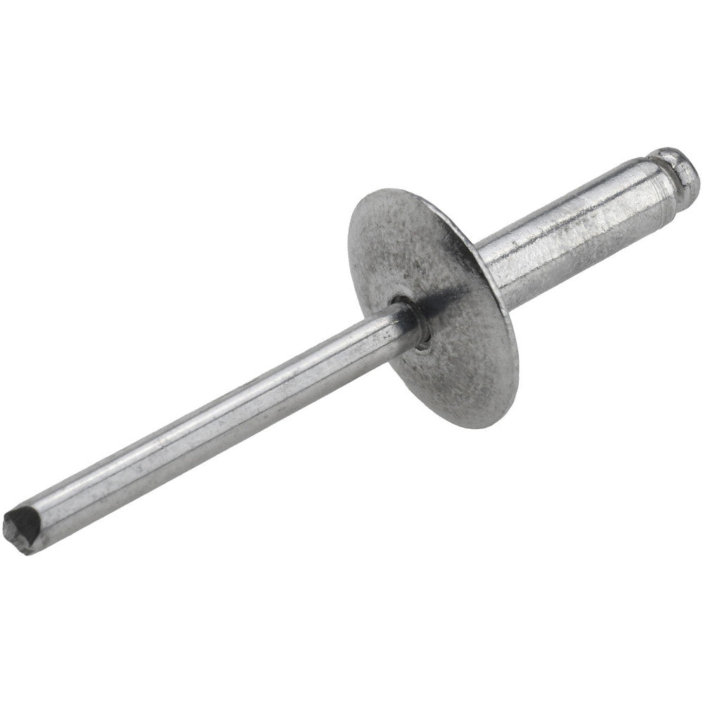 Value Collection 34127 Open End Blind Rivet Size 68, Large Flange Dome Head, Aluminum Body, Aluminum Mandrel