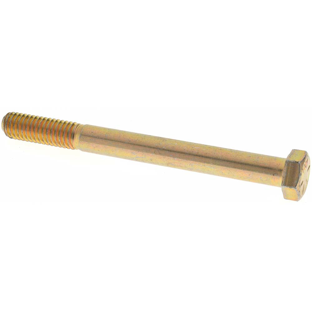 Value Collection 39066 Hex Head Cap Screw 3/8-16 x 4", Grade 8 Steel, Zinc Yellow Dichromate Finish