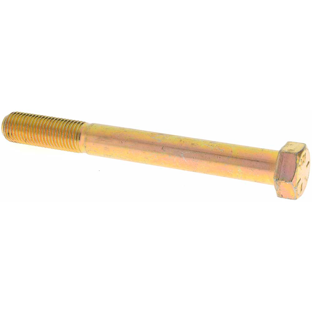 Value Collection MP39391 Hex Head Cap Screw 7/16-20 x 4", Grade 8 Steel, Zinc Yellow Dichromate Finish