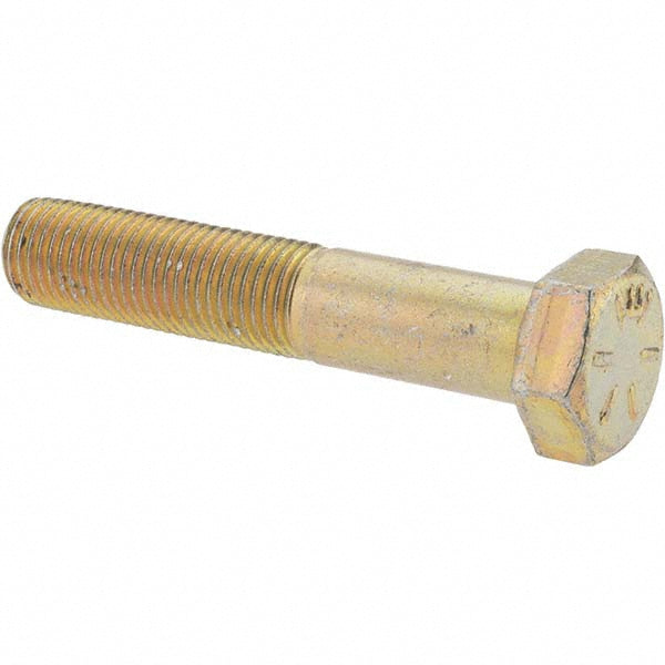 Value Collection MP39358 Hex Head Cap Screw 3/8-24 x 2", Grade 8 Steel, Zinc Yellow Dichromate Finish