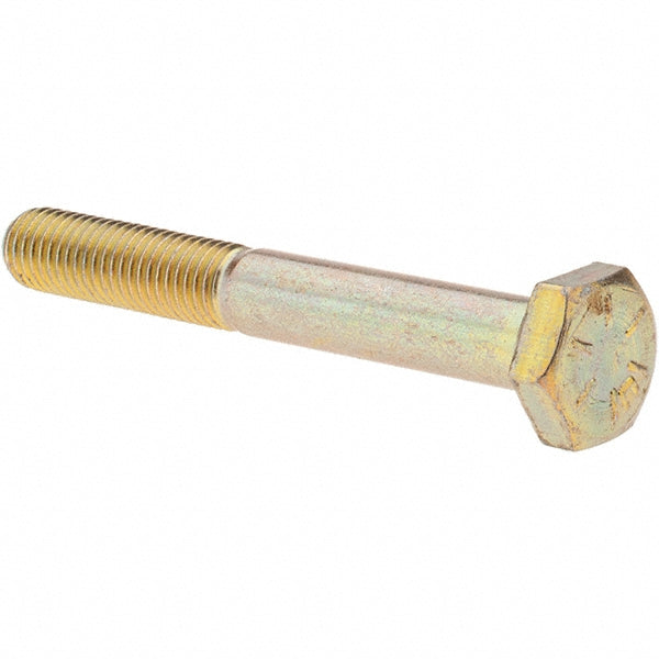 Value Collection MP39308 Hex Head Cap Screw 1/4-28 x 2", Grade 8 Steel, Zinc Yellow Dichromate Finish