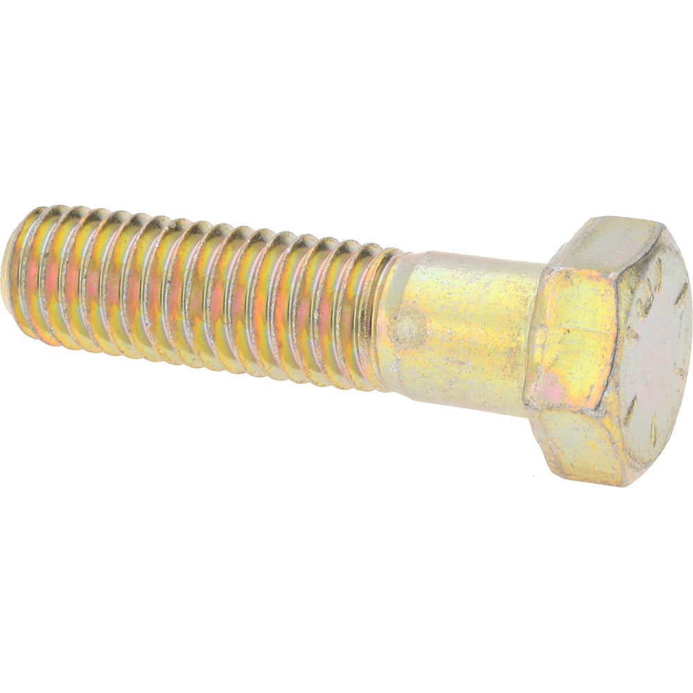 Value Collection MP39108 Hex Head Cap Screw 1/2-13 x 2", Grade 8 Steel, Zinc Yellow Dichromate Finish