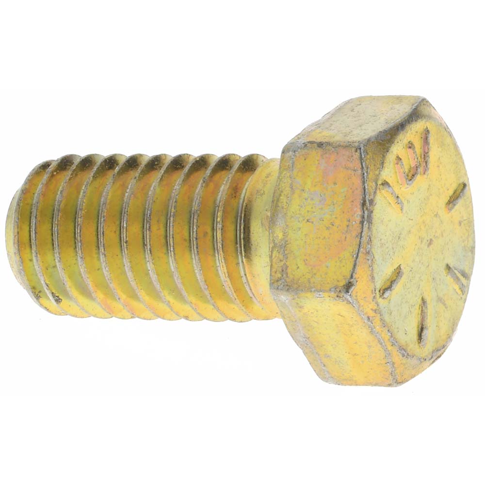 Value Collection MP39104 Hex Head Cap Screw 1/2-13 x 1", Grade 8 Steel, Zinc Yellow Dichromate Finish