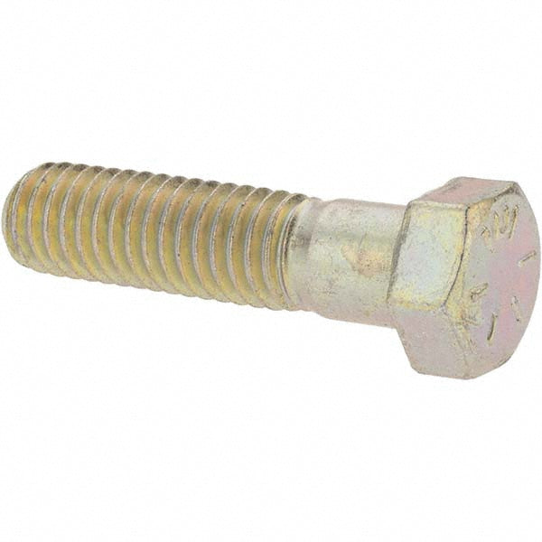 Value Collection MP39082 Hex Head Cap Screw 7/16-14 x 1-3/4", Grade 8 Steel, Zinc Yellow Dichromate Finish