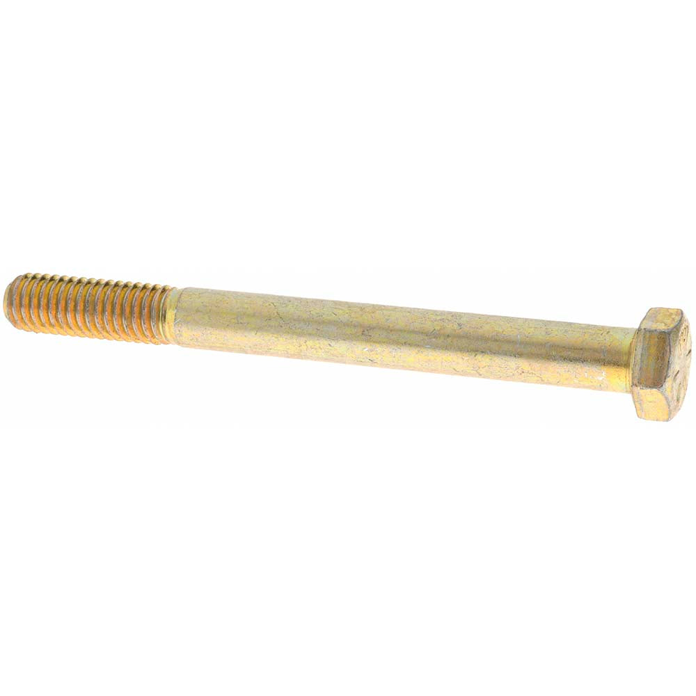 Value Collection MP39066 Hex Head Cap Screw 3/8-16 x 4", Grade 8 Steel, Zinc Yellow Dichromate Finish