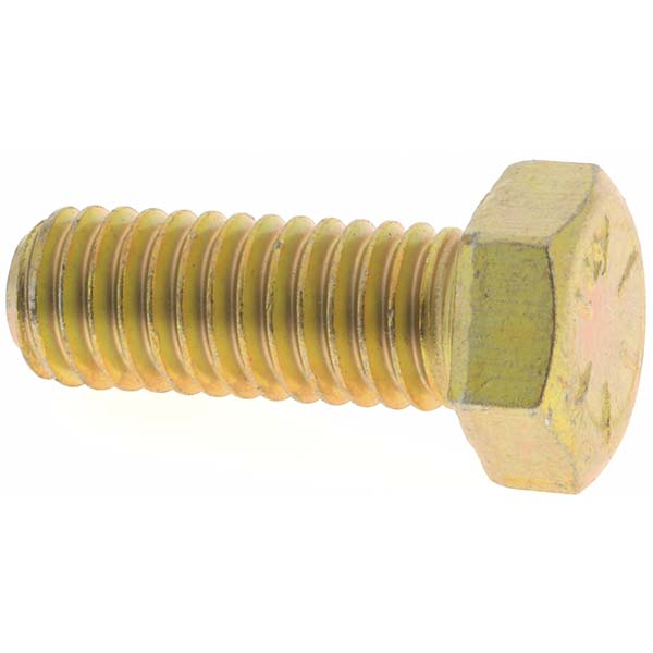 Value Collection MP39054 Hex Head Cap Screw 3/8-16 x 1", Grade 8 Steel, Zinc Yellow Dichromate Finish