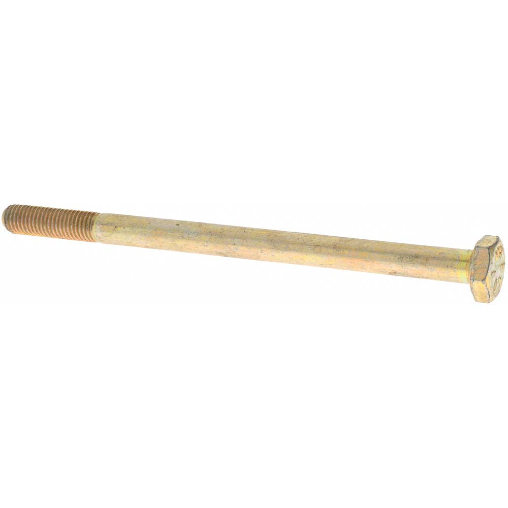 Value Collection C89472 Hex Head Cap Screw 1/4-28 x 4", Grade 8 Steel, Zinc Yellow Dichromate Finish