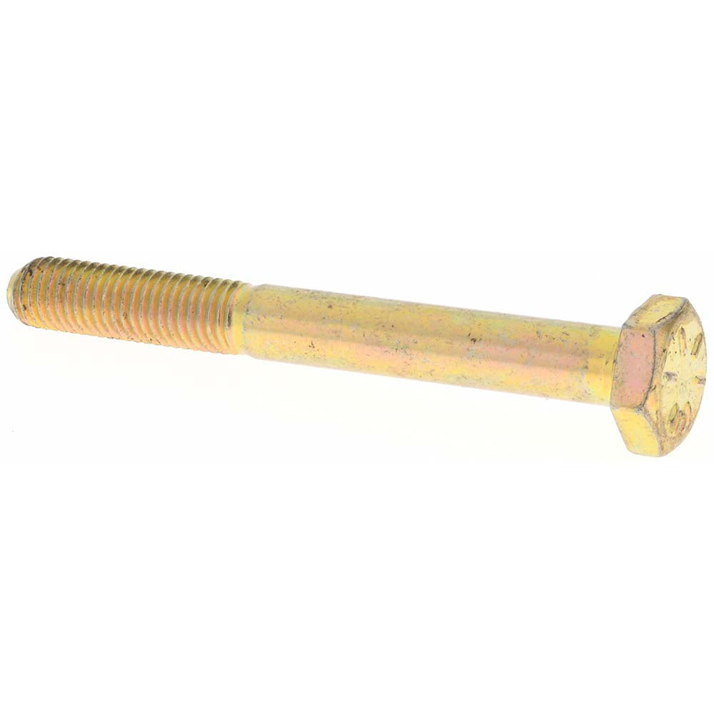 Value Collection C89462 Hex Head Cap Screw 1/4-28 x 2-1/4", Grade 8 Steel, Zinc Yellow Dichromate Finish