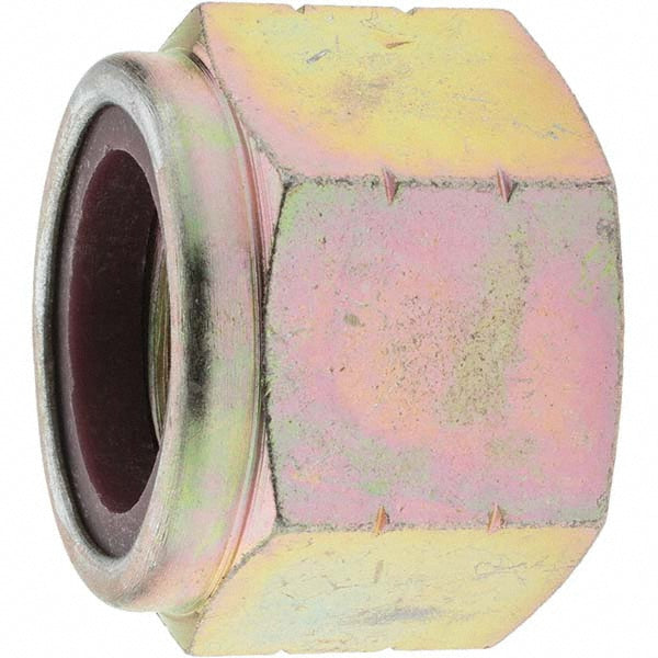 Value Collection KP78220 Hex Lock Nut Insert, Nylon Insert, 1-1/4-7, Grade 8 Steel, Zinc Yellow Dichromate Finish