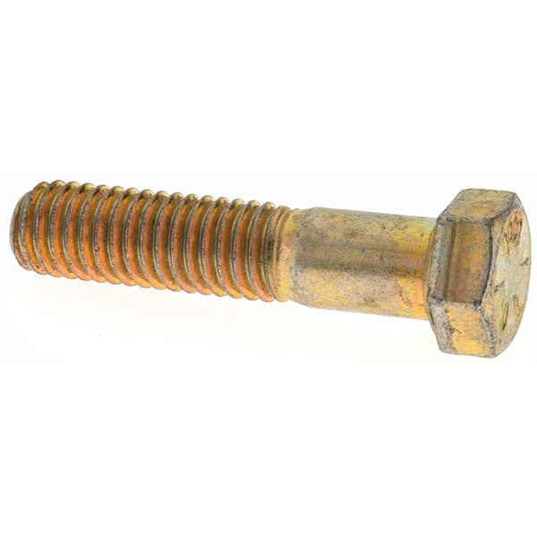 Value Collection MP39083 Hex Head Cap Screw 7/16-14 x 2", Grade 8 Steel, Zinc Yellow Dichromate Finish