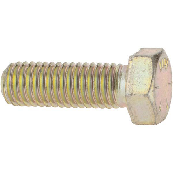 Value Collection MP39106 Hex Head Cap Screw 1/2-13 x 1-1/2", Grade 8 Steel, Zinc Yellow Dichromate Finish