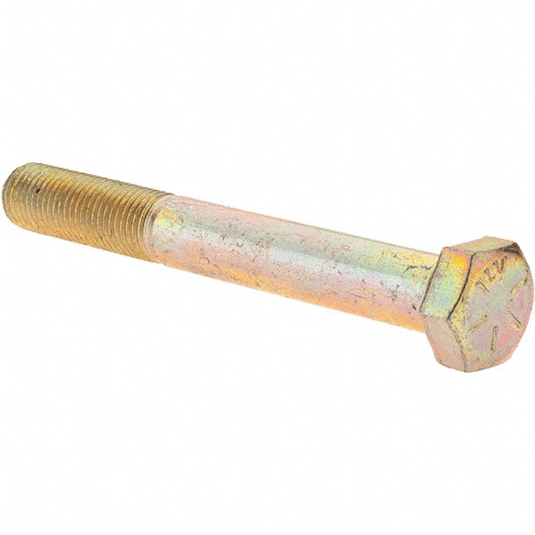 Value Collection MP39362 Hex Head Cap Screw 3/8-24 x 3", Grade 8 Steel, Zinc Yellow Dichromate Finish