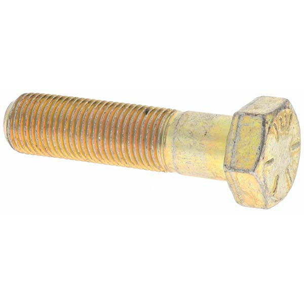 Value Collection MP39408 Hex Head Cap Screw 1/2-20 x 2", Grade 8 Steel, Zinc Yellow Dichromate Finish
