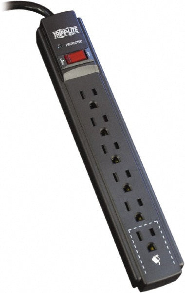 Tripp-Lite TLP606B 6 Outlets, 120 VAC15 Amps, 6' Cord, Power Outlet Strip
