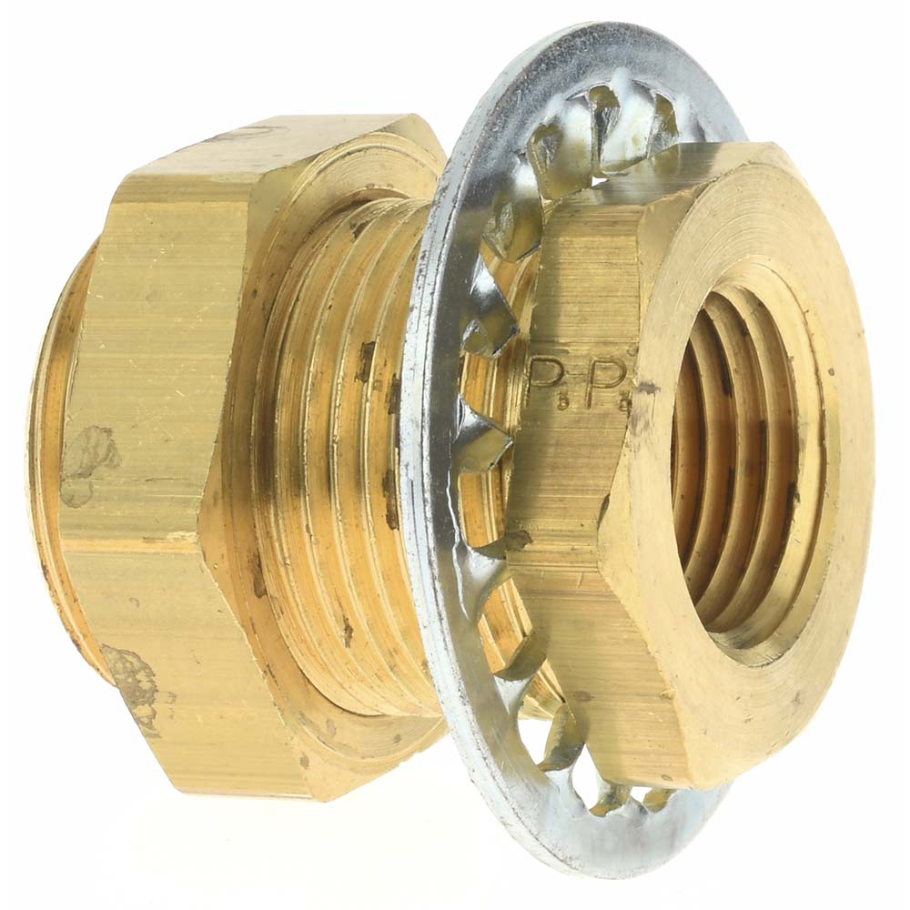 Parker KP25689 Industrial Pipe Anchor Coupling 1/2-14 Female Thread, 1-1/8-14 Male Thread, MNPTF x FNPTF