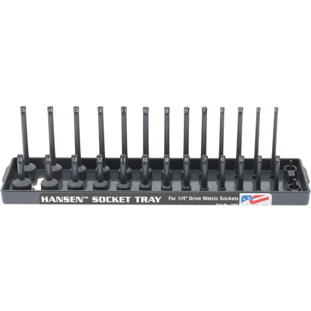 Hansen Global, Inc. 1402 28 Piece Capacity Deep & Shallow Metric Socket Tray