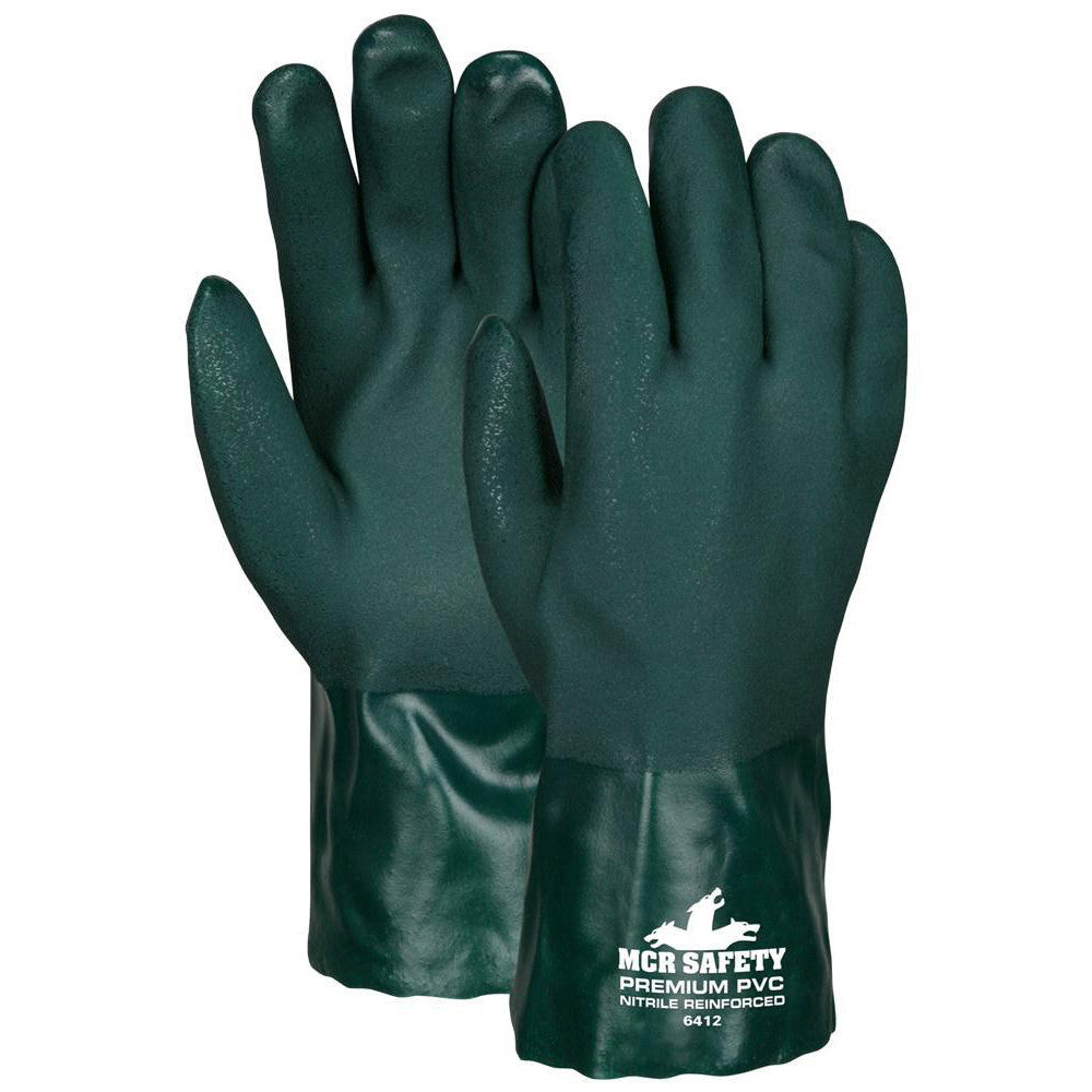 MCR Safety 6412 Work Gloves Memphis® 6412, Size Large, PVC-Coated Nitrile, General Purpose