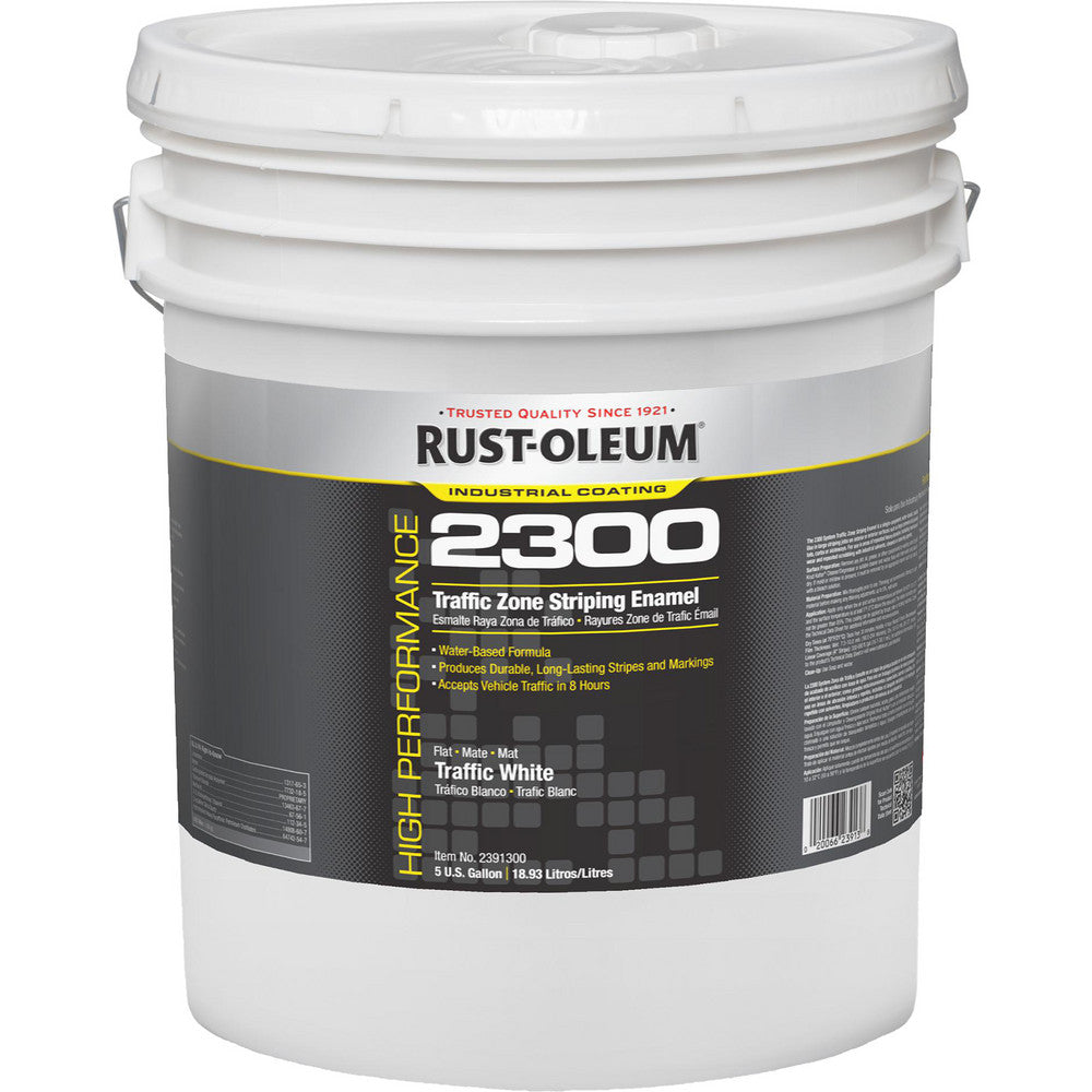 Rust-Oleum 2391300 Striping Paint Paint 5 gal, Flat Finish, Traffic White