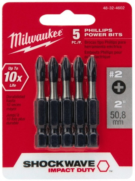 Milwaukee Tool 48-32-4602 Power Screwdriver Bit #2 Phillips, 1/4" Hex Drive