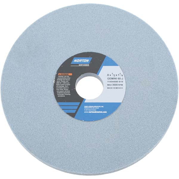 Norton 66253246857 Surface Grinding Wheel 8" Dia, 1/2" Thick, 1-1/4" Hole, 60 Grit, J Hardness