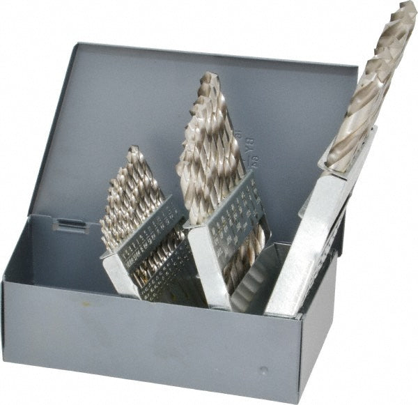 Chicago-Latrobe 49914 Drill Bit Set Jobber Length Drill Bits, 29 Pc, 118 °, High Speed Steel