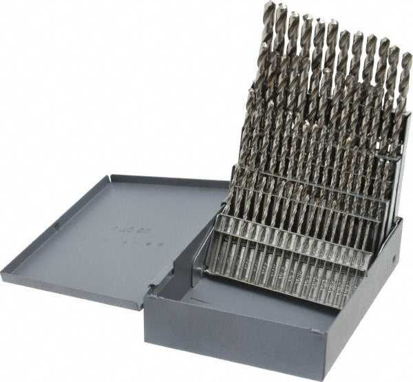 Chicago-Latrobe 49916 Drill Bit Set Jobber Length Drill Bits, 60 Pc, 118 °, High Speed Steel