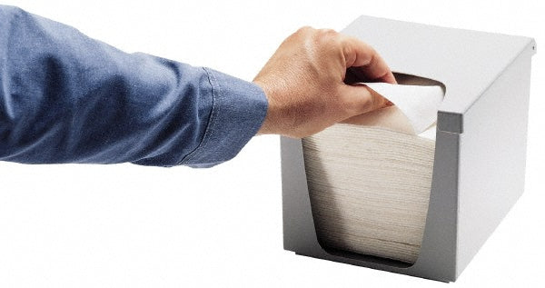 WypAll 09107 Quarterfold Wiper Dispenser for WypAll & Kimtech Wipes, Grey, Countertop or Bench Top Unit, 7.5" x 9.0" x 7.5" (Qty 6)
