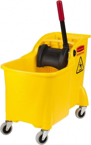 Rubbermaid FG738000YEL 31 Qt Tandem Mop Bucket & Wringer Combo on Wheels, Yellow