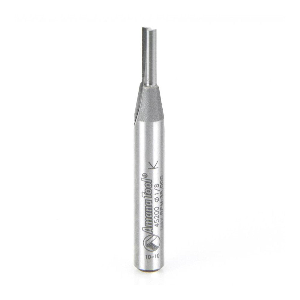 Amana Tool 45200 1/8" Diam, 7/16" LOC, 2 Flute Straight Plunge Router Bit
