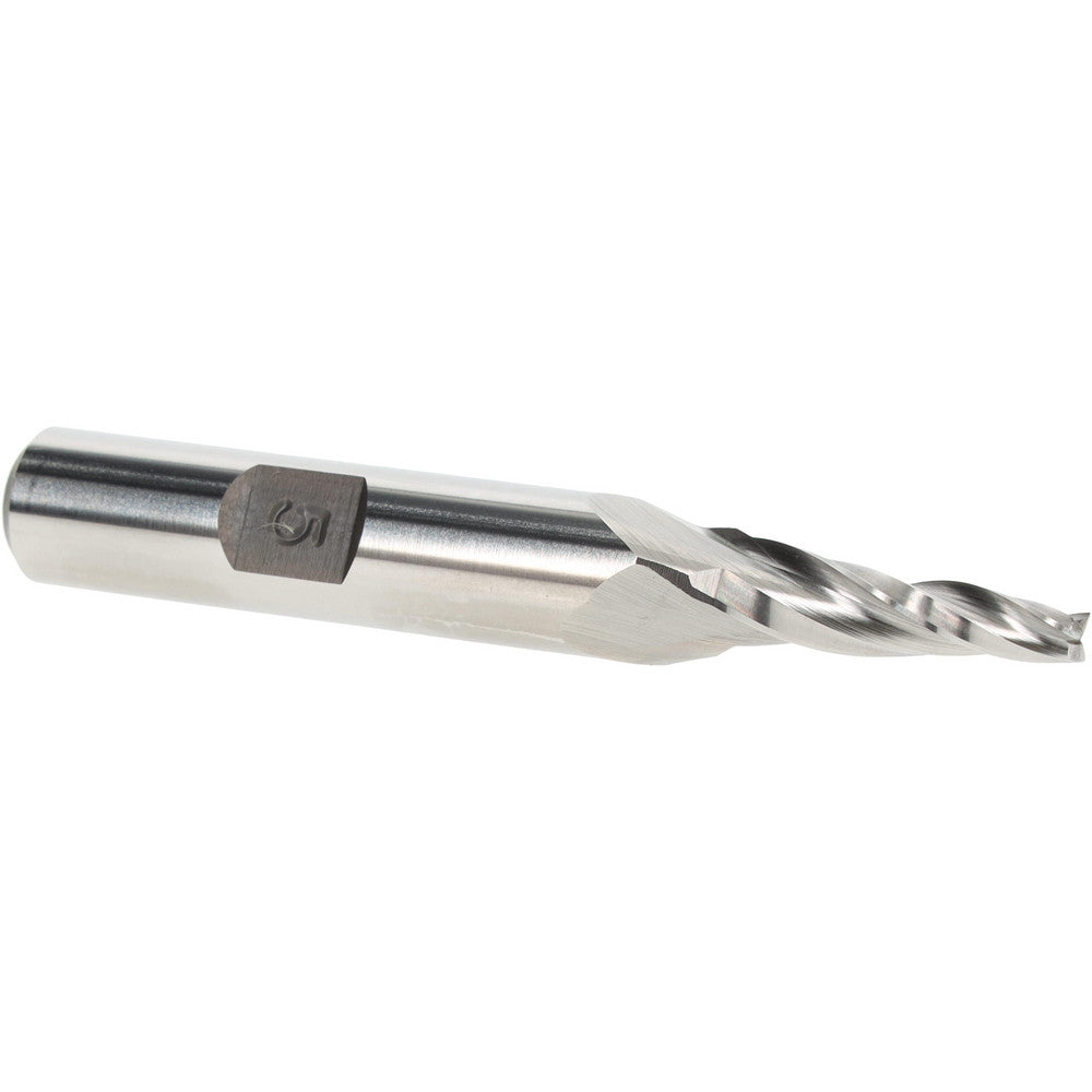 AWARD CUTTER CO., INC. O-203 Tapered End Mill 5 deg Angle per Side, 1/8" Small Dia, 3/4" LOC, 3 Flute, High Speed Steel, Square End