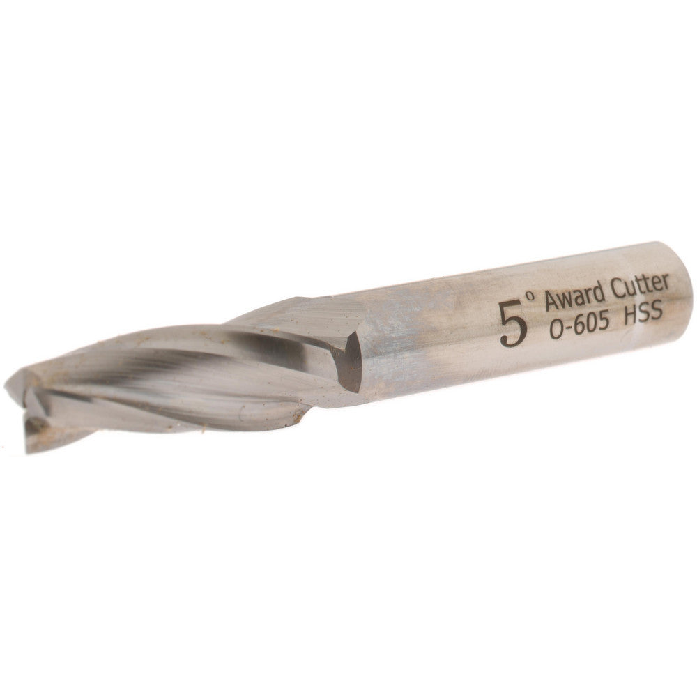 AWARD CUTTER CO., INC. O-605 Tapered End Mill 5 deg Angle per Side, 3/8" Small Dia, 1-1/4" LOC, 3 Flute, High Speed Steel, Square End