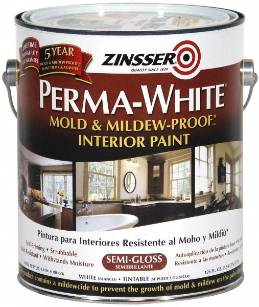 Zinsser 2761 Latex Paint 1 gal, Semi-Gloss Finish, White