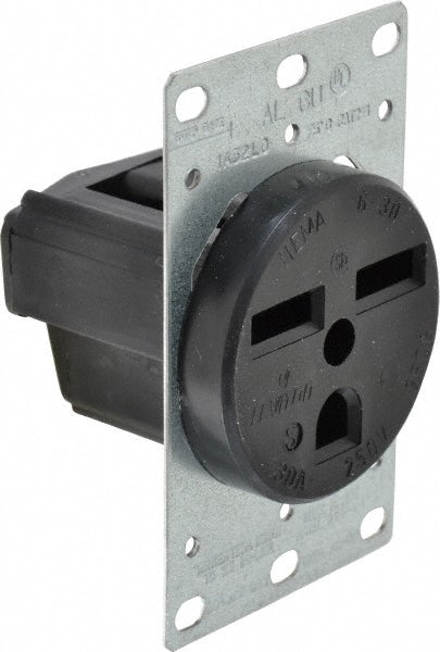 Leviton 5372-S00 Straight Blade Single Receptacle NEMA 6-30P, 30 Amps, Self-Grounding