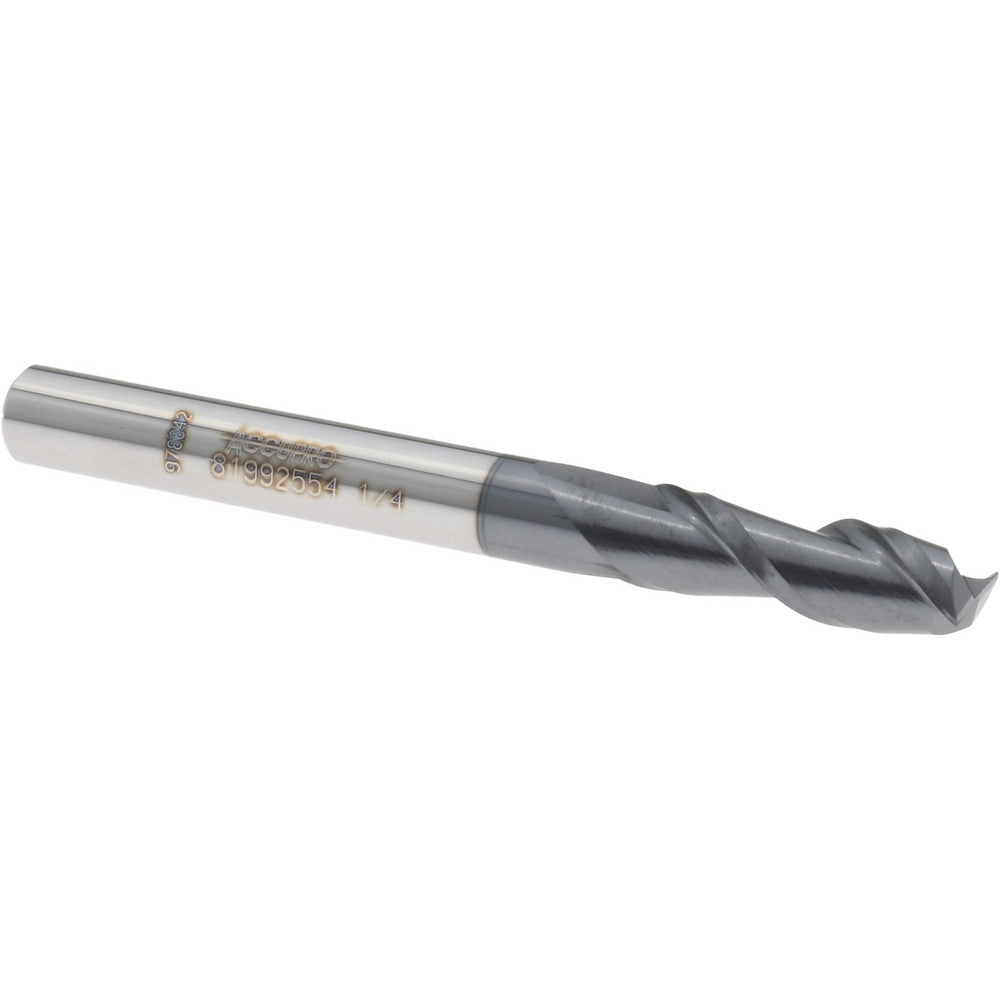 Accupro 81992554 Square End Mill 1/4'' Dia, 3/4'' LOC, 1/4'' Shank Dia, 2-1/2'' OAL, 2 Flutes, Solid Carbide
