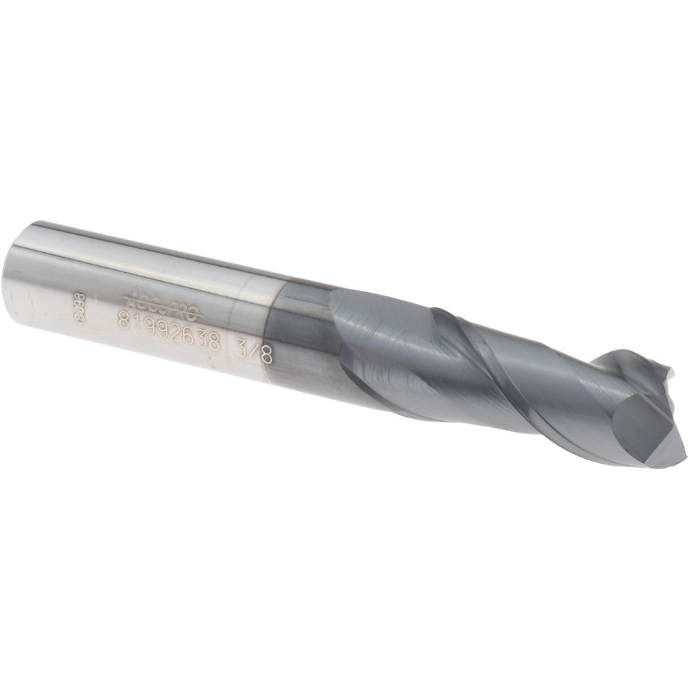 Accupro 81992638 Square End Mill 3/8'' Dia, 7/8'' LOC, 3/8'' Shank Dia, 2-1/2'' OAL, 2 Flutes, Solid Carbide