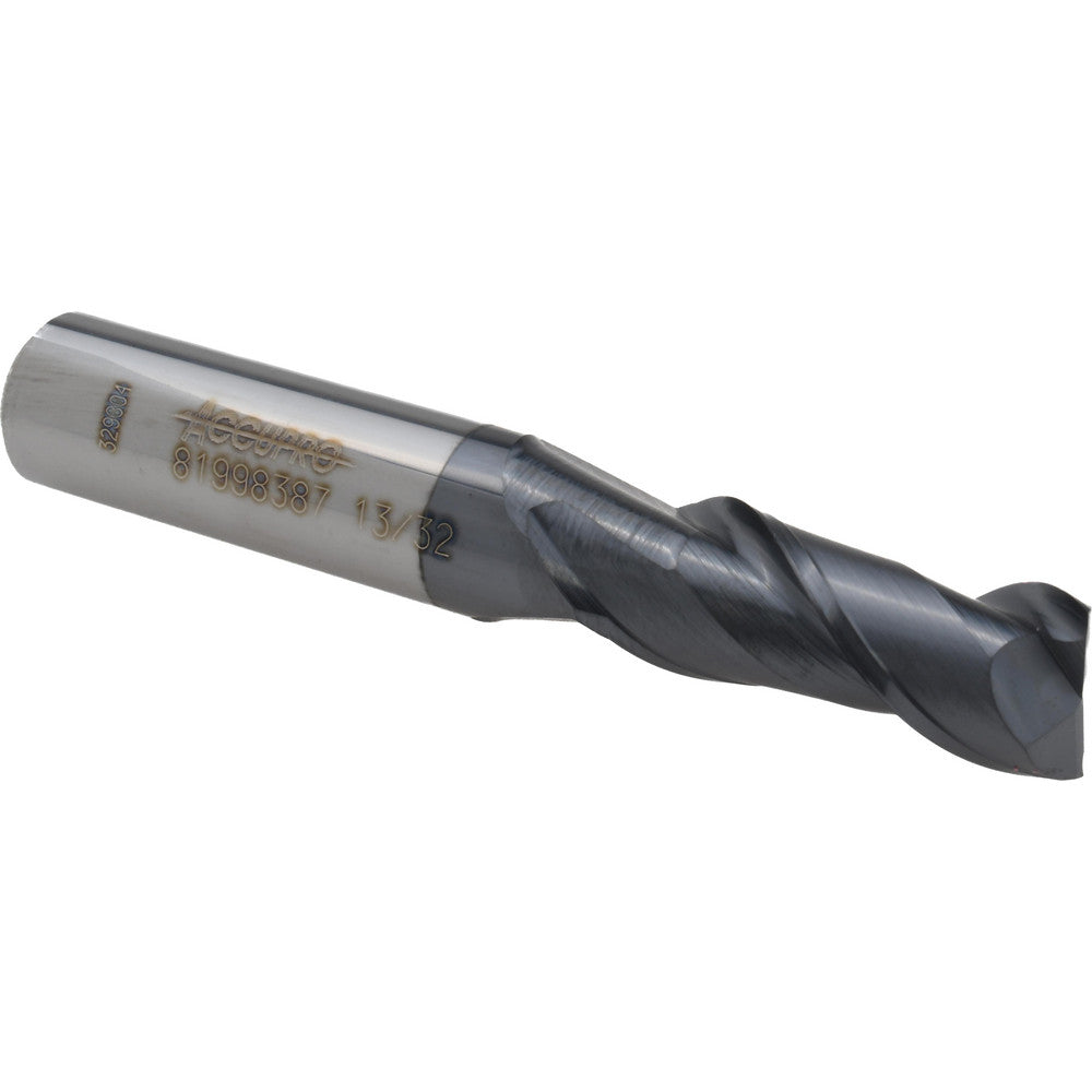 Accupro 81998387 Square End Mill 13/32'' Dia, 1'' LOC, 7/16'' Shank Dia, 2-3/4'' OAL, 2 Flutes, Solid Carbide