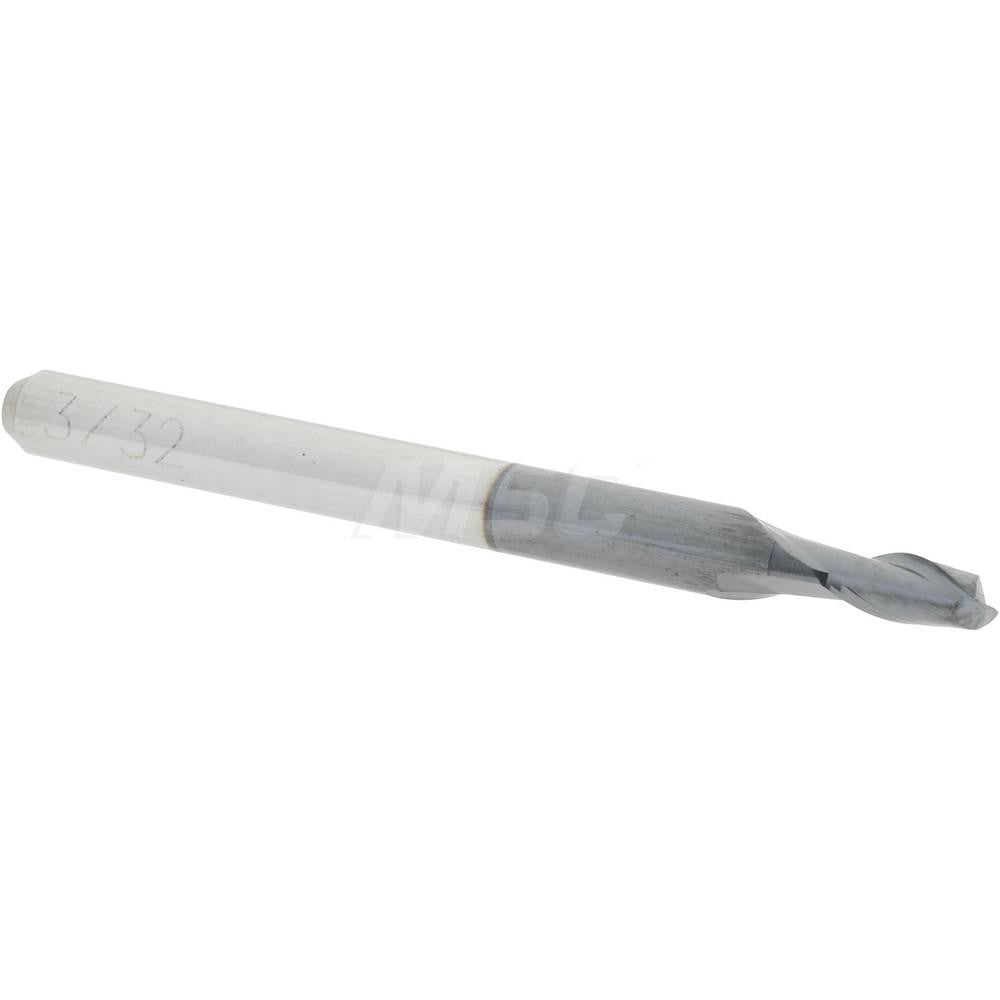 Accupro 81998510 Square End Mill 3/32'' Dia, 3/16'' LOC, 1/8'' Shank Dia, 1-1/2'' OAL, 2 Flutes, Solid Carbide